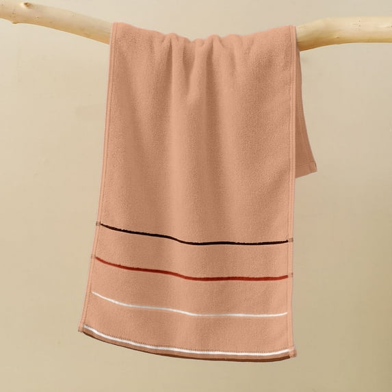 Striped Cotton Bath Towel | Soft & Absorbent | 28.3 x 13 Inches | Ideal for Bathroom, Gym & Beach | Includes 1 Towel in Multiple Colors