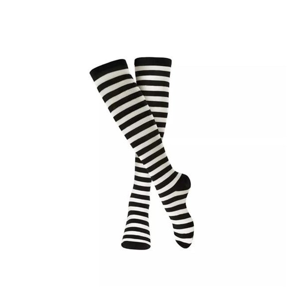 Striped Cotton Socks for Adults - Black & White