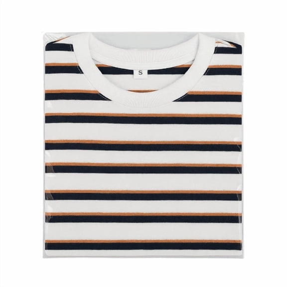 Children's Cotton T-Shirt, Striped T-Shirt, Orange, Blue, and White - 4T