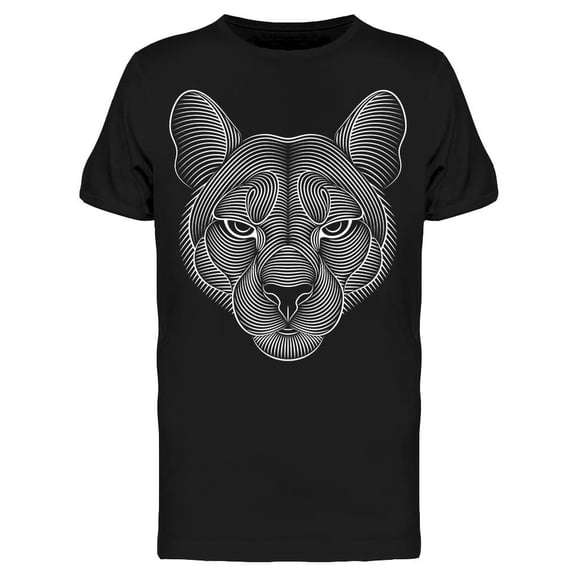 Striped Cougar Face T-Shirt Men -Image by Shutterstock, Male x-Large