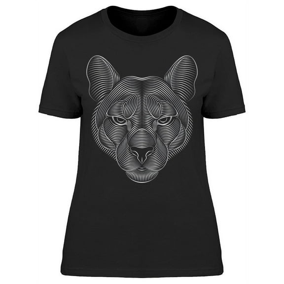 Striped Cougar Head T-Shirt Women -Image by Shutterstock, Female x-Large