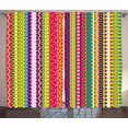 thumbnail image 1 of Ambesonne Verctical Curtains 2 Panel Set, Vintage Forms, 108" x 84", Multicolor, 1 of 3