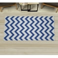 thumbnail image 1 of Striped Decorative Rug, Modern Summer Season Pattern Zigzag Tile Design Wavy Curved Horizontal Motif, Quality Carpet for Bedroom Dorm and Living Room, 6 Sizes, Violet Blue, by Ambesonne, 1 of 1