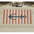 thumbnail image 1 of Striped Decorative Rug, Ship Anchor Chain Marine Life Inspired Lines Background Ocean Sailing, Quality Carpet for Bedroom Dorm and Living Room, 6 Sizes, Dark Teal, by Ambesonne, 1 of 1