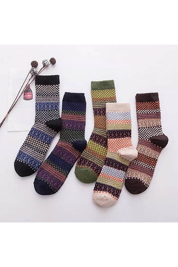 Striped Diamond Pattern Socks Crew Dress Novelty Socks Novelty Men's Crew Socks Grey One Size