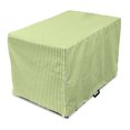 thumbnail image 1 of Striped Dog Crate Cover, Monochrome Vertical Lines Pattern Sumer Vibes with Retro Influences, Easy to Use Pet Kennel Cover Small Dogs Puppies Kittens, 7 Sizes, Apple Green and White, by Ambesonne, 1 of 6