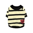thumbnail image 1 of Striped Dog Shirts for Small Dogs and Cats, Breathable Summer Pet Clothing for Puppies and French Bulldogs, Lightweight Spring Puppy Apparel for Daily Wear and Outings, Beige, L, 1 of 5