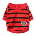thumbnail image 1 of Striped Dog T-Shirt, Comfortable Pet Apparel for Small Dogs and Cats(Red,L), 1 of 6