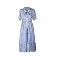 thumbnail image 1 of Striped Dress Blue L, 1 of 4