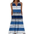 thumbnail image 1 of Striped Dresses for Women V Neck Sleeveless Maxi Dress Loose Fit A Line Casual Long Sundress Fashion Trendy Outfits Floral Travel Summer Dress 2026, S-5XL, 1 of 5