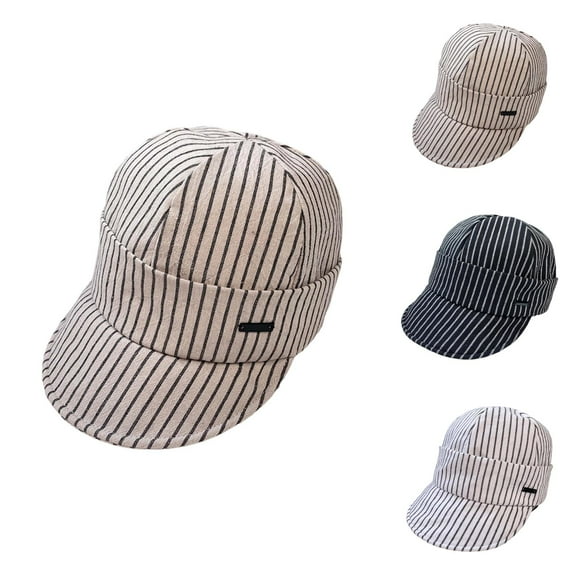 Striped Duckbill Sun Hats for Women – Vintage Newsboy Cap Style UV Protection Hat, Lightweight and Breathable Summer Hat for Travel and Outdoor