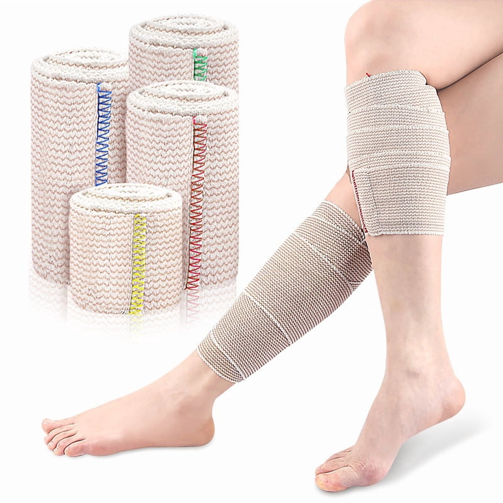 Striped Elastic Compression Bandage, Breathable Sports Wrap with Hook ...