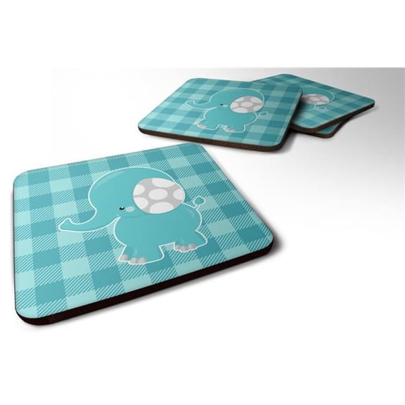 Striped Elephant Foam Coasters - Set of 4