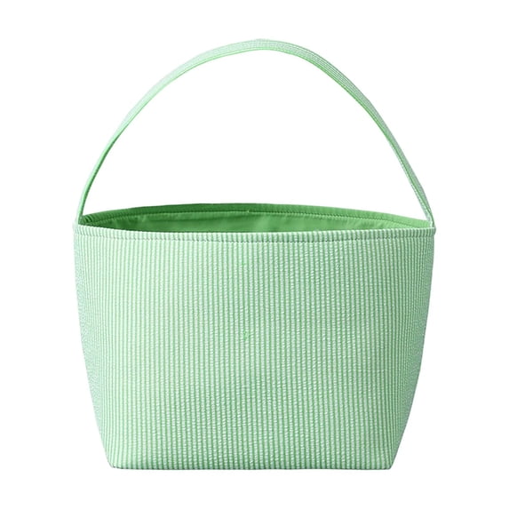 Striped Fabric Basket Tote, Reusable Storage Basket with Handles, Organizer Bag for Beach Grocery Home, Decorative Cloth Storage Bin