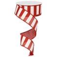 thumbnail image 1 of Striped Fabric Ribbon/Christmas Tree Garland, Red and White, 1.5" Wide x 10 Yards, 1 of 1