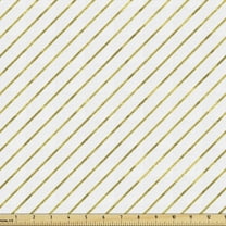 Ambesonne Striped Fabric by the Yard Upholstery, Geometric and Modern, 2 Yards, White and Yellow