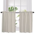 thumbnail image 1 of Striped Farmhouse 2 Panel Kitchen Curtains for Windows, Light Brown Vintage Rustic Lines Simple Bathroom Privacy Curtain, Home Décor Window Treatment for Bedroom/Living Room 55"x45", 1 of 8