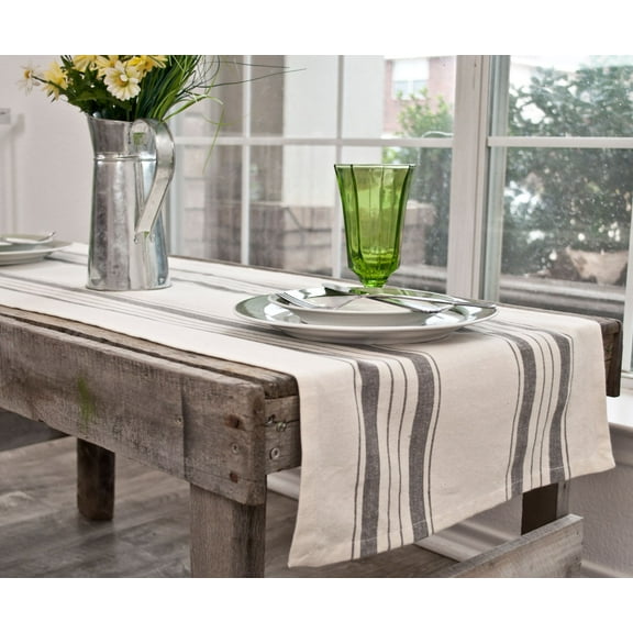 Striped Farmhouse Cotton Table Linen Collection