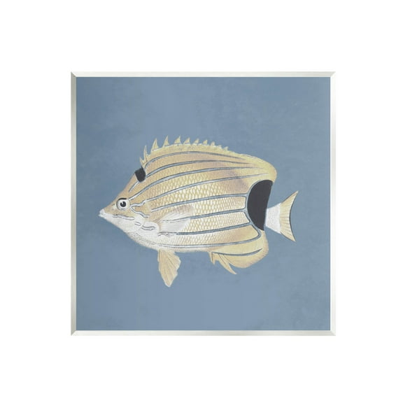 Striped Fish Portrait Blue Background Animals & Insects Graphic Art Unframed Art Print Wall Art