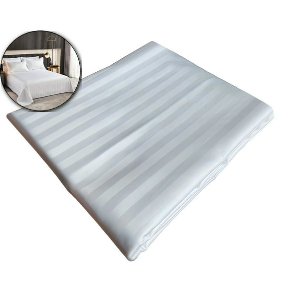 Striped Fitted Bed Sheet – Soft & Comfortable Queen/King Size Mattress Cover – Breathable, Durable, and Easy Care for Home, Guest Room, 59.06x90.55 Inch