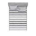 thumbnail image 1 of Striped Fitted Sheet & Pillow Sham Set, Grey White Stripes Monochrome Tone Brush Style Lines Grunge Retro Digital Print, Decorative Printed 6 Piece Bedding Decor Set, Queen, White Grey, by Ambesonne, 1 of 3