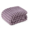 thumbnail image 1 of Striped Flannel Fleece Blanket - Ultra-Soft, Lightweight, White Blanket, Throw/Twin/Queen/King Sizes, Classic Stripe Pattern, Multi-Color, Ideal for Bed, Couch, Travel, Camping, All Seasons, Home Bed, 1 of 10