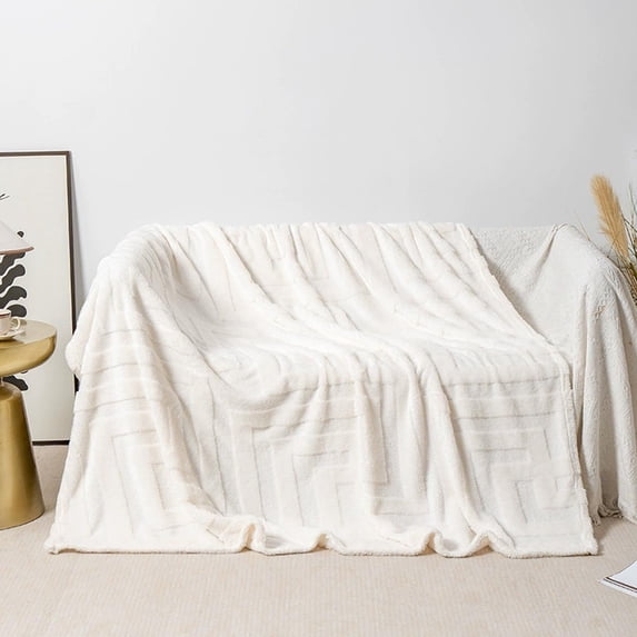Striped Fleece Blanket, 28 x 39 In, with Cozy & Stylish Design, Made of Fleece for All Seasons, Warm, Thick, Insulated