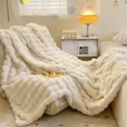 thumbnail image 1 of Striped Fleece Blanket, 59 x 39 In, Made of Polyester with Decorative & Lightweight Design, Machine Washable for Nap & Travel, 1 of 6