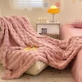 thumbnail image 1 of Striped Fleece Blanket, 59 x 39 In, Made of Polyester with Decorative & Lightweight Design, Machine Washable for Nap & Travel, 1 of 6