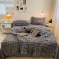 thumbnail image 1 of Striped Fleece Blanket, 59 x 39 In, Made of Polyester with Decorative & Lightweight Design, Machine Washable for Nap & Travel, 1 of 6