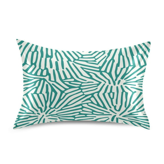 Striped Flower Pattern King Size Pillowcase Ultra Soft Silky Fabric Wrinkle Fade Resistant 20x40in