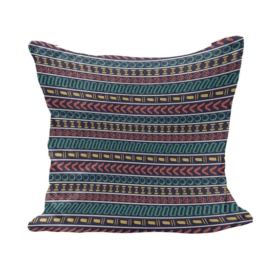 Striped Fluffy Throw Pillow Cushion Cover, Style Pattern Geometric Trippy Forms Art Print, Rectangle Accent Pillow Case, 26" x 16", Multicolor, by Ambesonne