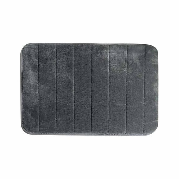 Striped Foam Bathroom Rug Soft Absorbent Velvet Bath Mat With Dots Underside Machine Washable Thick Shower Floor Carpet 1 Count