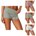 thumbnail image 1 of Striped Foldover Shorts for Women 2026 Summer Casual Slim Fit Soft Stretchy Mini Shorts Hot Pants, 1 of 6