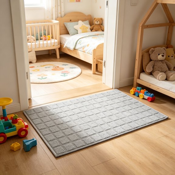 Striped Front Door Mat, Indoor Entrance Rug, Non-Absorbent Welcome Mat, Durable Polyester Dirt Trapper, Home Decor Entryway Runner, 75x45cm
