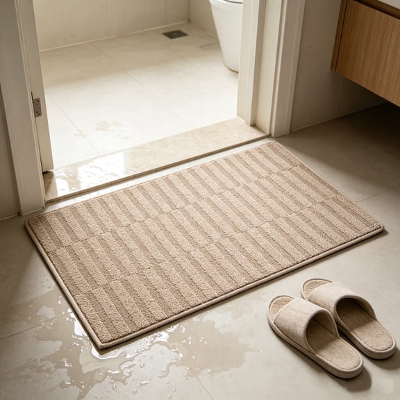 Striped Front Door Mat Rug, NonPolyester Entryway Floor Mat for Indoor Entrance, Kitchen, Balcony, Back Door, 75 x 45 cm, 4 Color Options