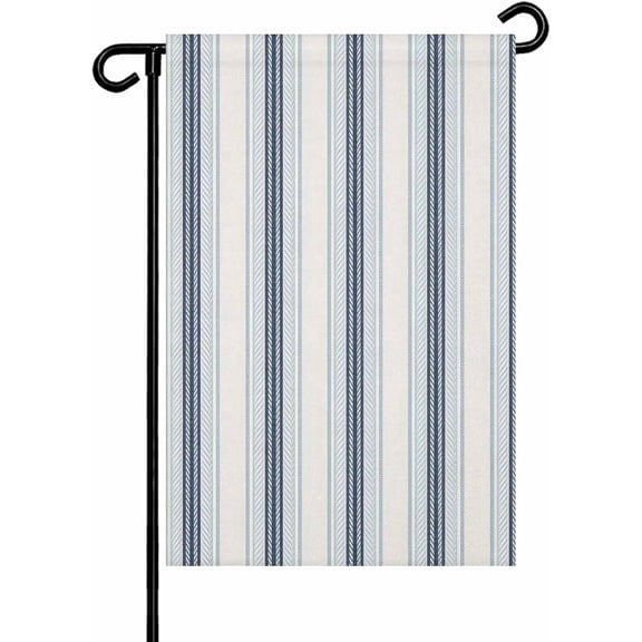 Striped Garden Flag 12x18 Inch Double Sided Vintage Watercolor Welcome Yard Flag for Farmhouse Porch Holiday Outdoor Decor All Season