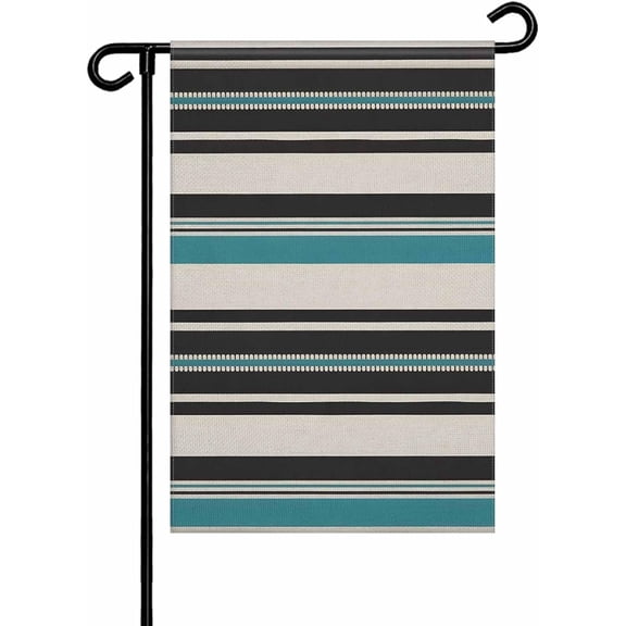 Striped Garden Flag 12x18 Inch Double Sided Watercolor Design for Farmhouse Porch Balcony Seasonal Holiday Welcome Outdoor Decoration