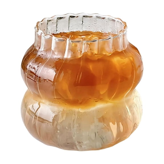 Striped Glass Tumblers Coffee Cup For Iced Coffee Bubble Tea And Beverage Drinks