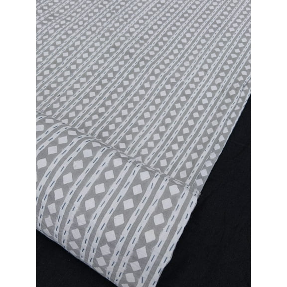 Striped Grey Kantha Quilt Indian Hand Block Print Kantha Grey Striped Quilt Indian Grey bedding throw kantha quilt Grey Quilt Bedspread A And E Textiles House