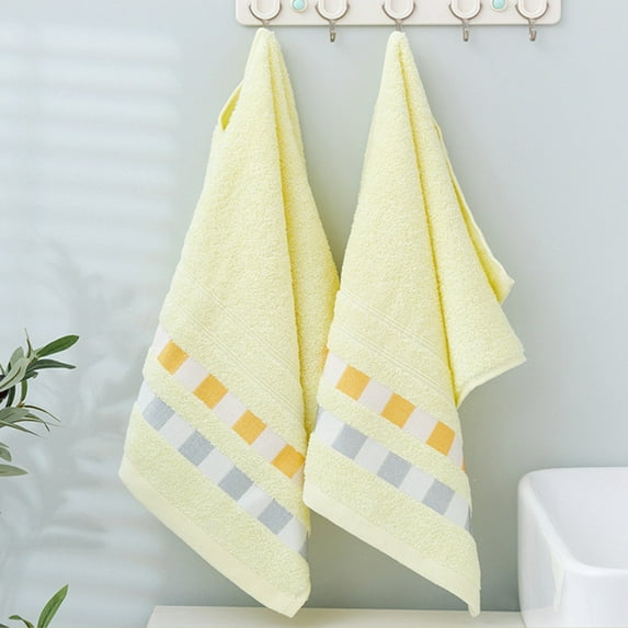 Striped Hand Towel, 13.7x29.5 Inch - Super Absorbent & Quick Dry Polyester Towels, Soft Yellow Bathroom, Gym, Beach, Pool, Spa and Travel Towel
