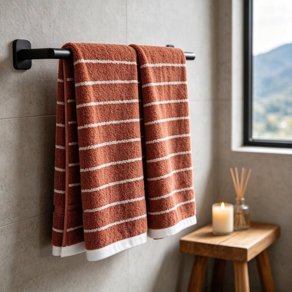 Striped Hand Towels Set of 2, 23.6x15.7 Inch Soft Absorbent Kitchen ...