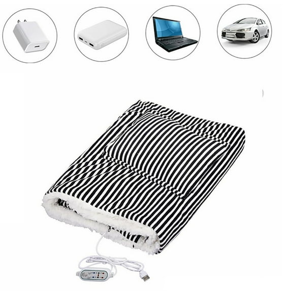 Striped Heating Shawl and Blanket Purpose Wearable Wrap for Personal and Home Warmth Comfort