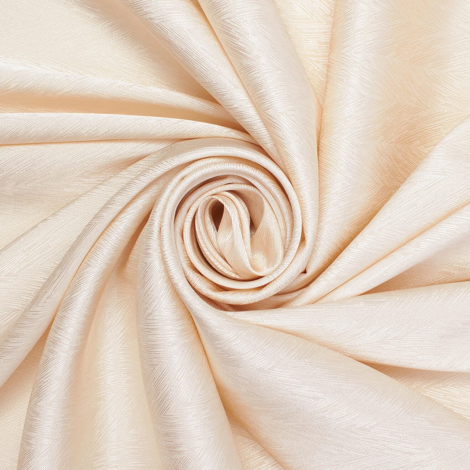 Striped Herringbone Shiny Polyester Stretch Lightweight Satin Jacquard Fabric By The Yard - For Sewing Apparel, Accessories, & Home Décor - Beige (1 Yard)