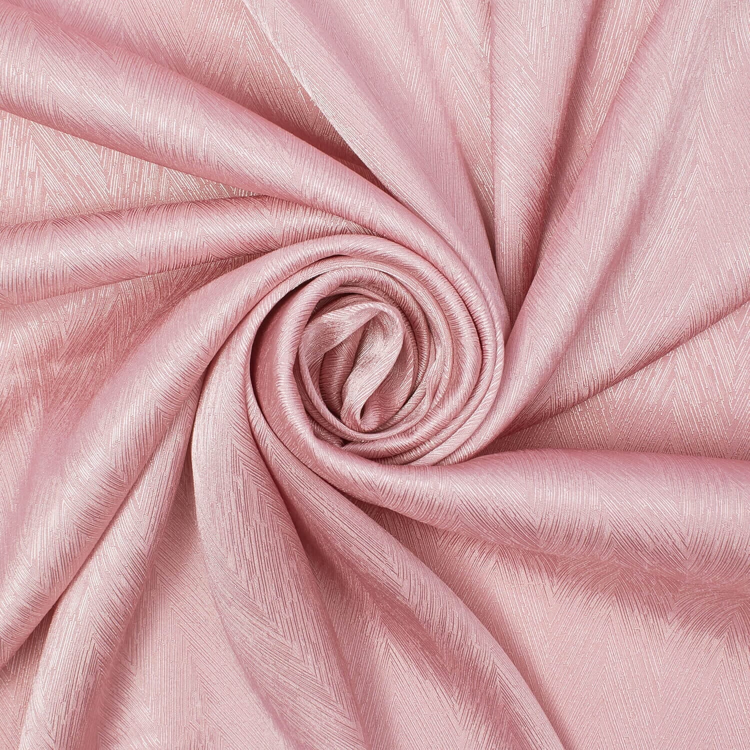 Striped Herringbone Shiny Polyester Stretch Lightweight Satin Jacquard Fabric By The Yard - For Sewing Apparel, Accessories, & Home Décor - Dusty Rose (5 Yards)