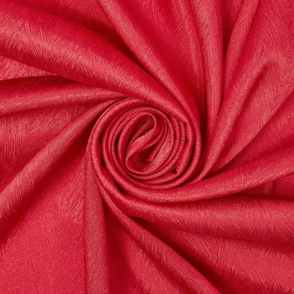 Striped Herringbone Shiny Polyester Stretch Lightweight Satin Jacquard Fabric By The Yard - For Sewing Apparel, Accessories, & Home Décor - Red (1 Yard)