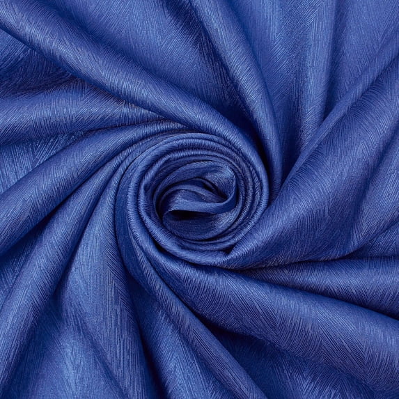 Striped Herringbone Shiny Polyester Stretch Lightweight Satin Jacquard Fabric By The Yard - For Sewing Apparel, Accessories, & Home Décor - Royal Blue (5 Yards)