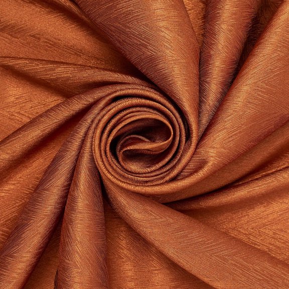 Striped Herringbone Shiny Polyester Stretch Lightweight Satin Jacquard Fabric By The Yard - For Sewing Apparel, Accessories, & Home Décor - Rust (1 Yard)