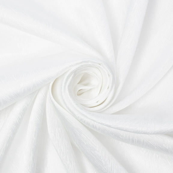 Striped Herringbone Shiny Polyester Stretch Lightweight Satin Jacquard Fabric By The Yard - For Sewing Apparel, Accessories, & Home Décor - White (1 Yard)