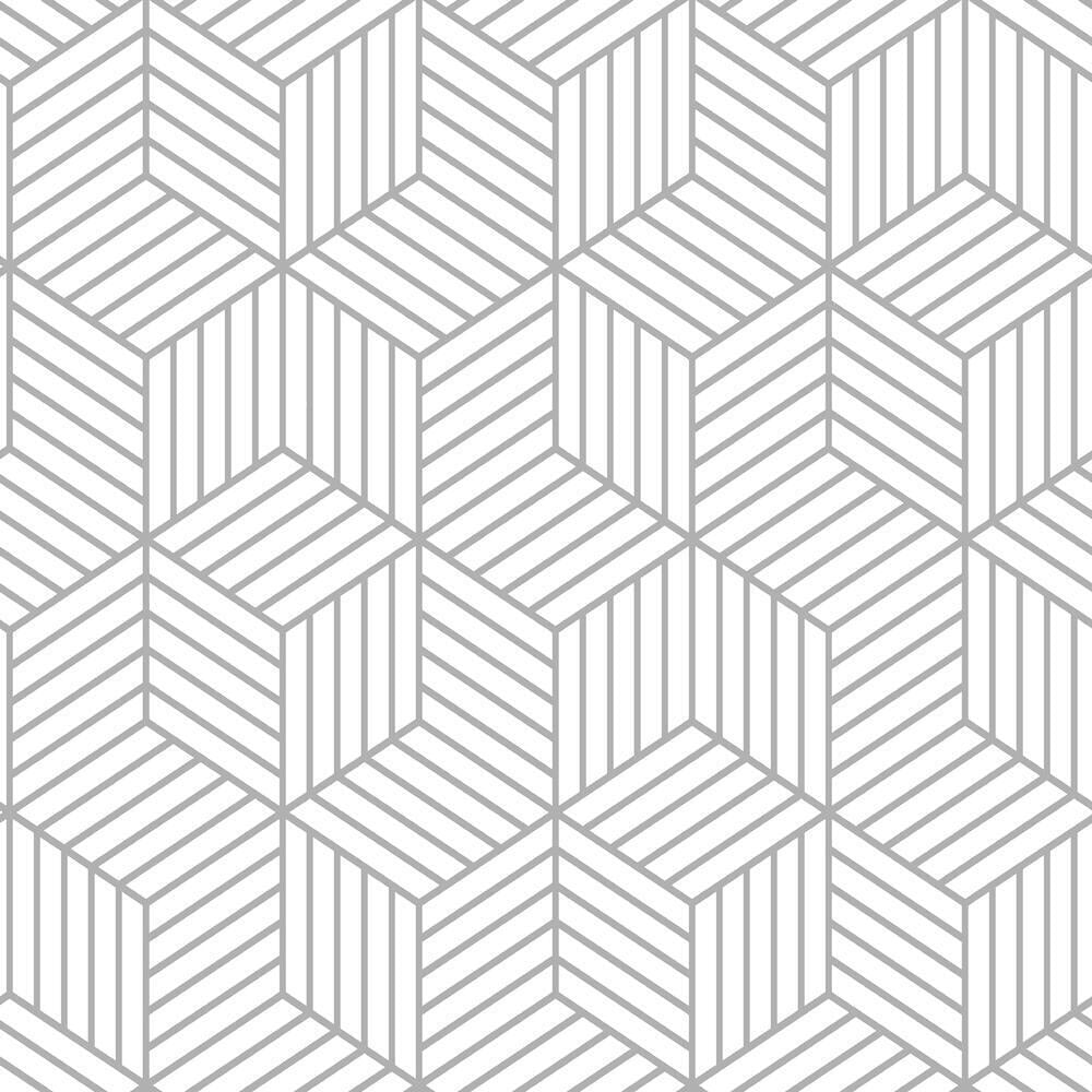 Striped Hexagon Peel and Stick Wallpaper